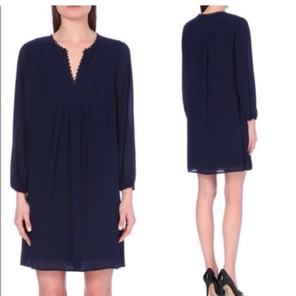 Diane Von Furstenberg Aria Tunic Navy Dress Size 0 100%‎ rayon